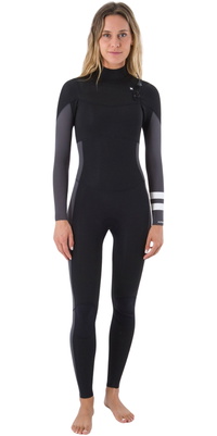 2026 Hurley Mujer Advant 4/3mm Chest Zip Neopreno WFS0013403 - Black