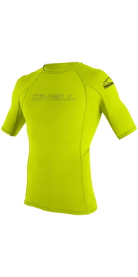2026 ONeill Youth Basic Skins Short Sleeve Rash Vest 3345 - Lime