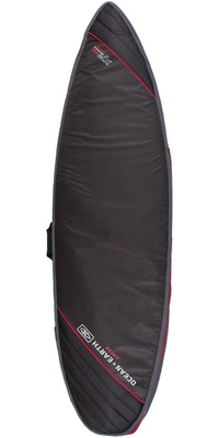 2026 Ocean and Earth Aircon Travel Shortboard Cover OESCSB02 - Black / Red