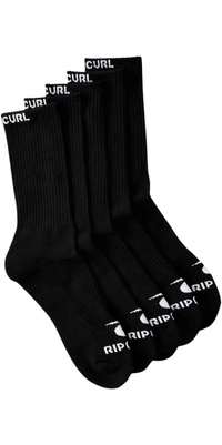 2026 Rip Curl Brand Crew Sock 5-Pack 007MSO - Black