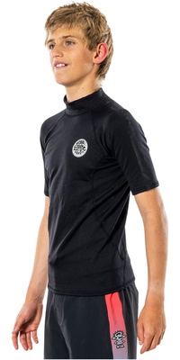 2026 Rip Curl Junior Camiseta De Manga Corta Thermopro WLYYCB - Black