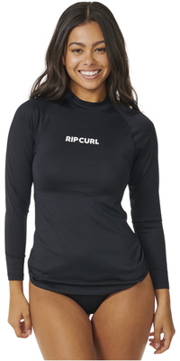 2026 Rip Curl Womens Classic Surf Long Sleeve UPF Rash Vest 17MWRV - Black