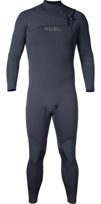 2026 Xcel Hombres Comp + 5/4mm Chest Zip Neopreno MN54CPC4BK - Black
