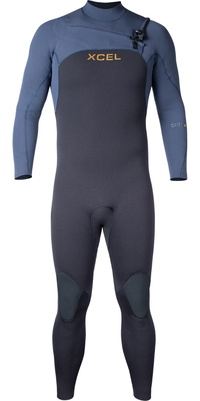 2025 Xcel Hombres Comp + 5/4mm Chest Zip Neopreno MN54CPC4BU - Black / Blue Nights