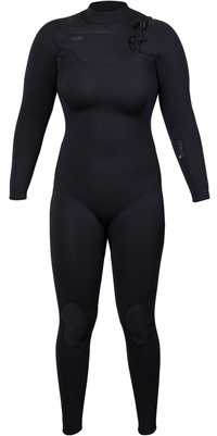 2025 Xcel Mujer Comp + 5/4mm Chest Zip Neopreno WN54CPC4BK - Black