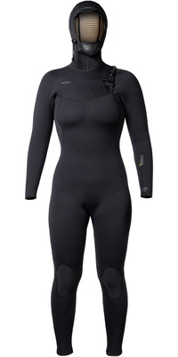 2025 Xcel Mujer Comp + 5/4mm Con Capucha Chest Zip Neopreno WN54CPH4 - Black