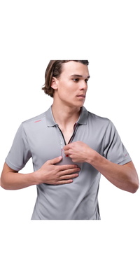 2025 Zhik Hombres Polo UVActive De Manga Corta Con Cremallera ATP-0085-M-GRY - Grey