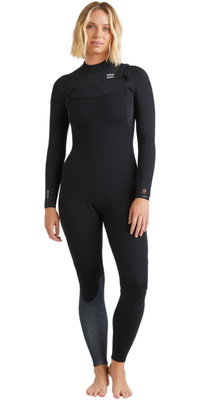 2026 Billabong Mujer Furnace Natural 3/2mm Chest Zip Neopreno ABJW100223 - Black Tiki