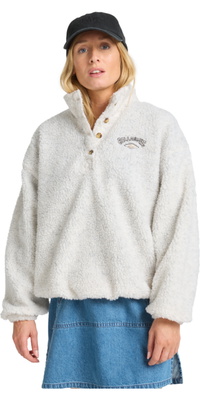 2025 Billabong Womens Run The Road Pullover Sweatshirt EBJPF00113 - Whitecap