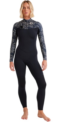 2026 Billabong Mujer Salty Dayz Natural 3/2mm Chest Zip Neopreno 24BW191505 - Black Pebble