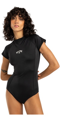 2026 Billabong Mujer Tropic UV50 Traje De Baño De Manga Corta EBJX100101 - Black Pebble