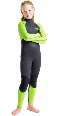 2026 C-Skins Junior Element 3/2mm Back Zip Neopreno C-EL32STJ - Anthracite / Lime / Multi