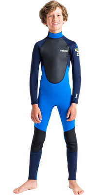 2026 C-Skins Junior Element 3/2mm Back Zip Neopreno C-EL32STJ - Cyan / Slate / Multi