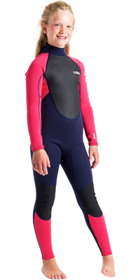 2026 C-Skins Junior Element 3/2mm Back Zip Neopreno C-EL32STJ - Slate / Coral / Multi