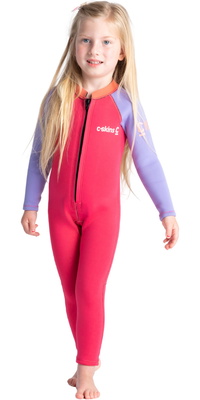 2025 C-Skins Junior C-KID 3/2mm Front Zip Neopreno C-BA32ST - Coral / Lilac