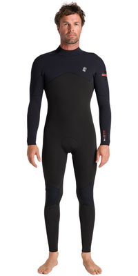 2026 C-Skins Hombres NuWave Session 3/2mm Back Zip Neopreno C-NSE32MBZ - Black / Black X / Warm Red