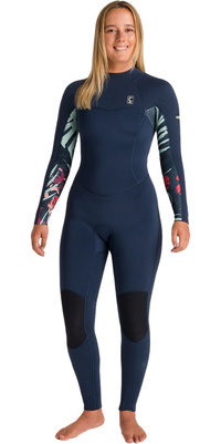 2026 C-Skins Mujer NuWave Solace 4/3mm Back Zip Neopreno C-NSO43WBZ - Bluestone / Bluestone X