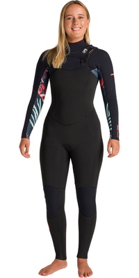 2026 C-Skins Mujer Solace 4/3mm Chest Zip Neopreno C-NSO43WCZ - Raven Black / Black X