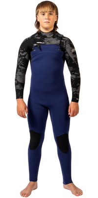 2025 Gul Junior Yulex Flexor 3/2mm Chest Zip Neopreno FX1228-BLSM - Blue / Smoke