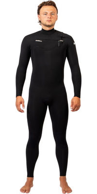 2026 Gul Hombres Echo Natur 3/2mm Chest Zip Neopreno EC1327-BKBK - Black