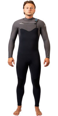 2026 Gul Hombres Yulex Flexor 5/4mm Chest Zip Neopreno FX1221-BKGY - Black / Grey