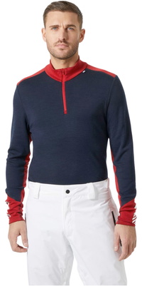 2025 Helly Hansen Hombres Lifa Merino Midweight Half Zip Base Layer 49363 - Navy
