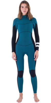 2025 Hurley Mujer Plus 4/3mm Chest Zip Neopreno WFS0012403 - Black / Sky Blue