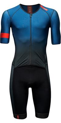 2025 HUUB Hombres Pro Aero Open Zip Tri Suit 4882PROOZSSTS - Azul / Black