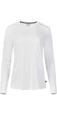 2026 Musto Womens Evo Crew Sunblock Long Sleeve Tee 82445 - White