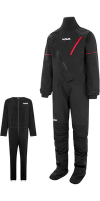 2026 Nava Performance Club Front Zip Traje Seco Y Club Fleece Traje Interior NAVADSAUSB - Black
