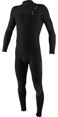 2026 ONeill Junior Hyperfreak 4/3+mm Chest Zip Wetsuit 5351 - Black / Temp Steel