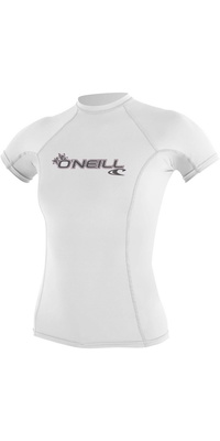 2026 Básicos De Las Mujeres O'Neill Skins De Manga Corta De Crew Lycra Vest 3548 - Blanco
