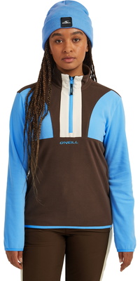 2025 ONeill Mujer FWCCruz Triple Polartec Half-Zip Fleece 1350080 - Blue Poppy Colour Block