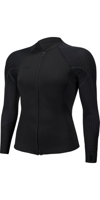 2026 ONeill Mujer Hyperfreak 2/ 1.5mm Front Zip Chaqueta 5563 - Black