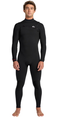 2026 Quiksilver Hombres Highline 4/3mm Chest Zip Neopreno 25AW213501 - Black