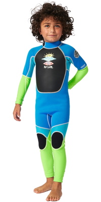 2026 Rip Curl Groms Omega 1.5mm Back Zip Easy On / Off Neopreno 002TSP - Blue