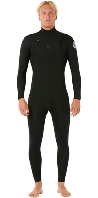 2026 Rip Curl Hombres Dawn Patrol 4/3mm Chest Zip Neopreno 16QMFS - Black