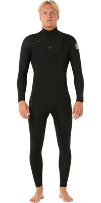 2026 Rip Curl Hombres Dawn Patrol 5/3mm Chest Zip Neopreno 16PMFS - Black