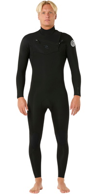 2026 Rip Curl Hombres Dawn Patrol Pro 3/2mm Chest Zip Neopreno 16XMFS - Black
