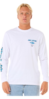 2026 Rip Curl Hombres Camiseta De Manga Larga Fade Out Icon 0BQMTE - White