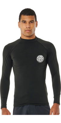 2025 Rip Curl Hombres Iconos UPF Cepillado Chaleco De Lycra De Manga Larga 153MRV - Black