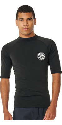 2025 Rip Curl Hombres Iconos UPF Cepillado Chaleco De Lycra De Manga Corta 154MRV - Black