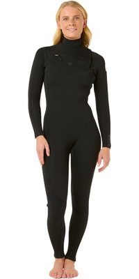 2026 Rip Curl Mujer Dawn Patrol 5/3mm Chest Zip Neopreno 15ZWFS - Black