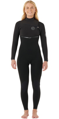 2026 Rip Curl Mujer E-Bomb 3/2mm Chest Zip Neopreno 16RWFS - Black