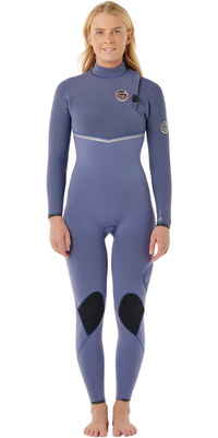 2026 Rip Curl Mujer E-Bomb 4/3mm Zip Free Neopreno 16LWFS - Grey Blue