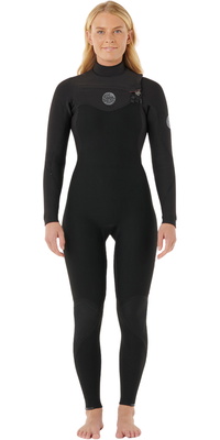 2026 Rip Curl Mujer Flashbomb 4/3mm Chest Zip Neopreno 16IWFS - Black