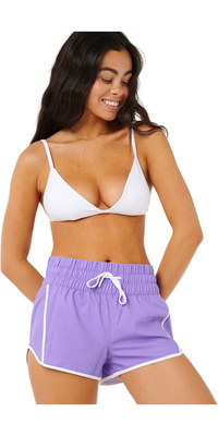 2025 Rip Curl Mujer Pantalones Cortos Volley Retro 3 De Cintura Alta 01QWBO - Purple