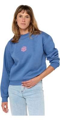 2025 Rip Curl Mujer Icons Of Surf Relajado Crew Fleece 09SWFL - Moonlight Blue