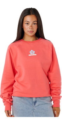 2025 Rip Curl Mujer Luxe Surf Raglan Relajado Crew 0ARWFL - Watermelon