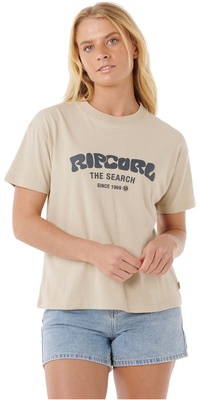 2025 Rip Curl Mujer Surf Puff Relaxed Tee 0HXWTE - Natural
